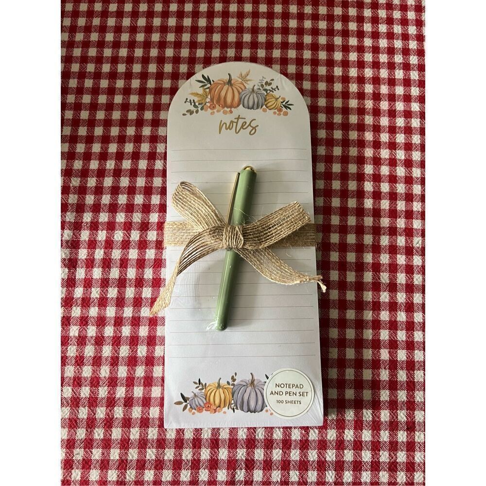 Èccolo Fall Pumpkins Notepad And Pen Set NEW